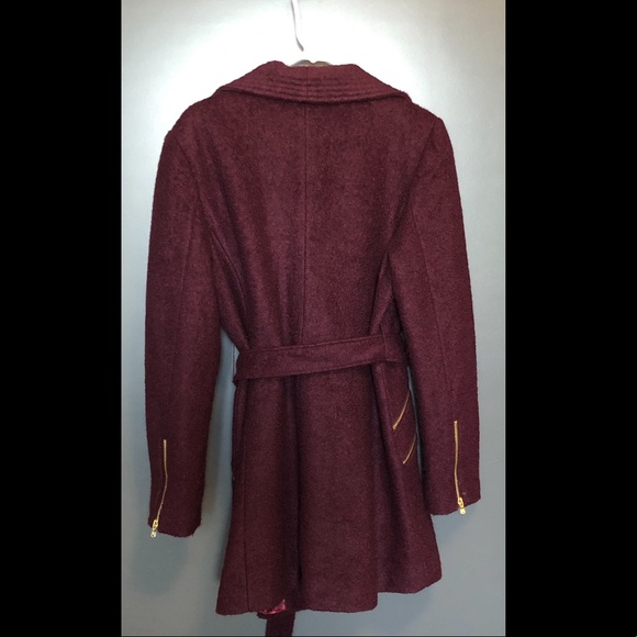 Guess Women’s Burgundy Wrap Coat - Picture 3 of 6